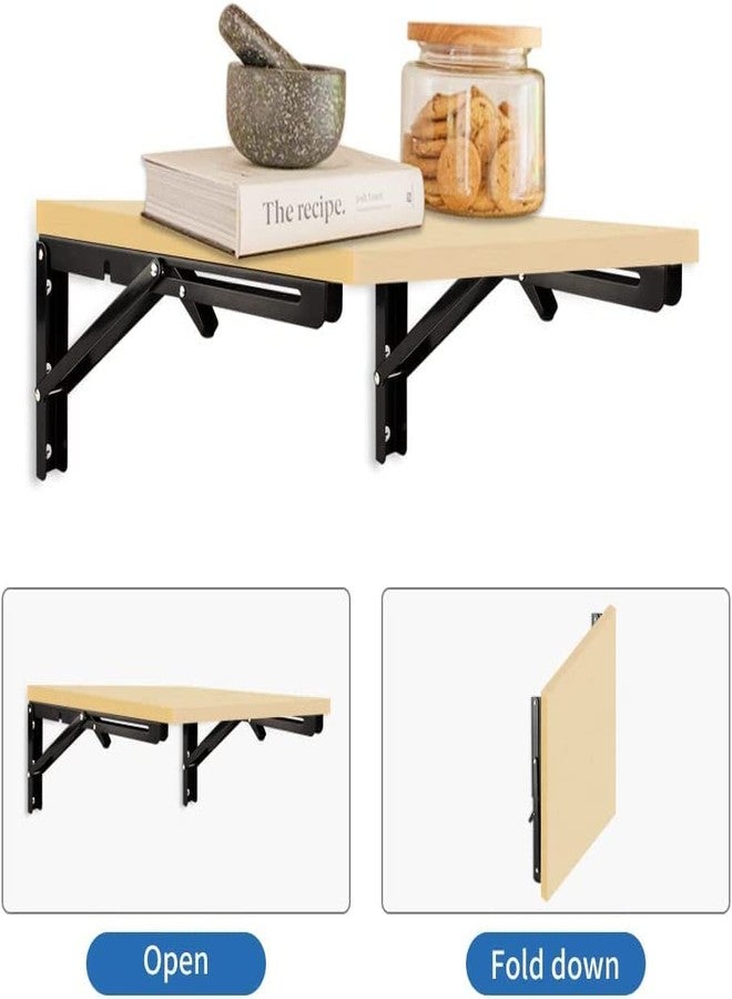 Hexwell دعامات رفوف قابلة للطي من هيكسويل مع براغي، قطعتان من دعامات الرف المثلثة المعدنية شديدة التحمل والقابلة للطي، دعامات قابلة للطي مثبتة على الحائط لتوفير المساحة - أسود (30 سم) - Image 4